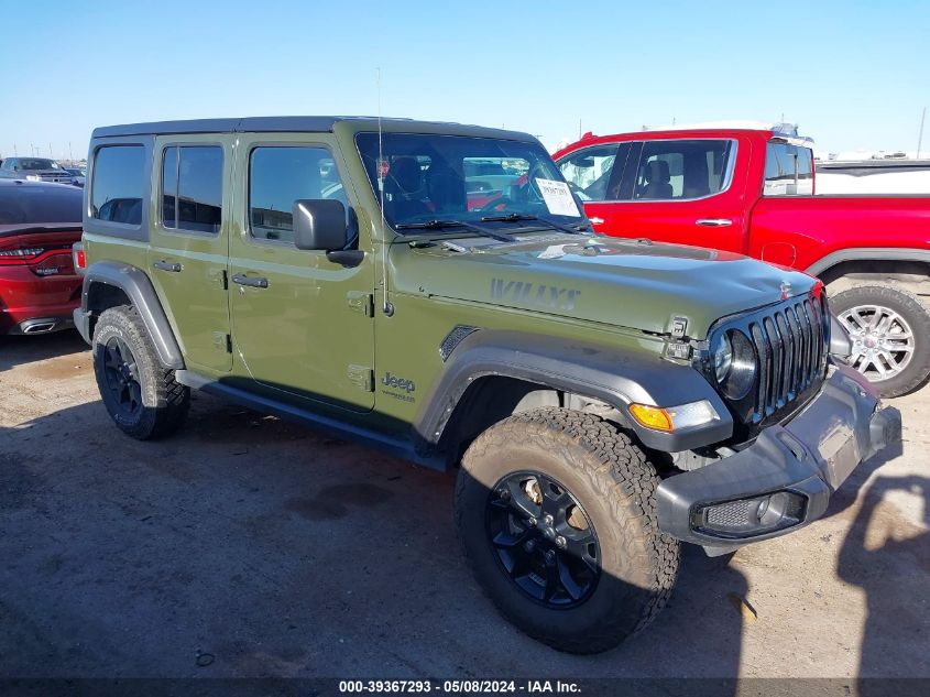 2021 Jeep Wrangler Unlimited Willys 4X4 VIN: 1C4HJXDN1MW590789 Lot: 39367293