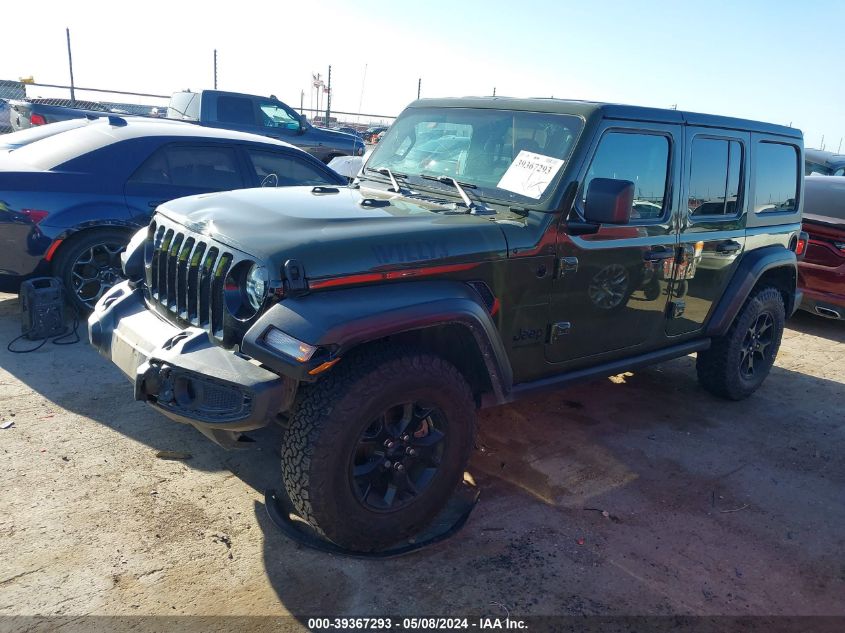 2021 Jeep Wrangler Unlimited Willys 4X4 VIN: 1C4HJXDN1MW590789 Lot: 39367293