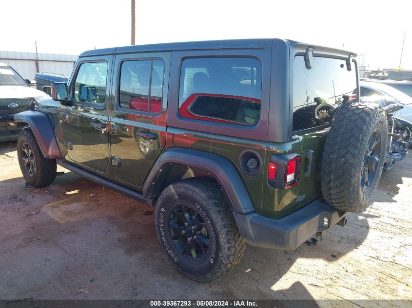 2021 Jeep Wrangler Unlimited Willys 4X4 VIN: 1C4HJXDN1MW590789 Lot: 39367293