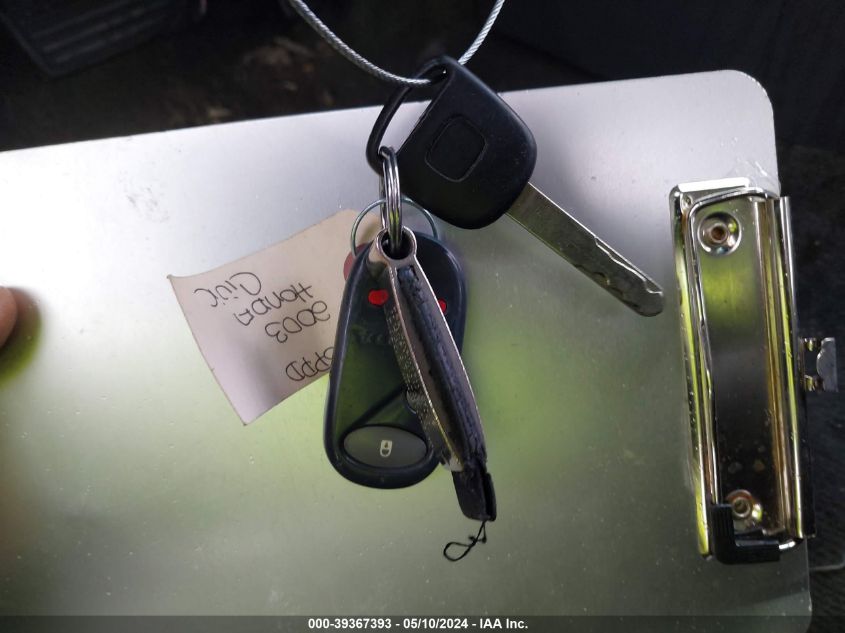 2003 Honda Civic Lx VIN: 2HGES166X3H563415 Lot: 39367393