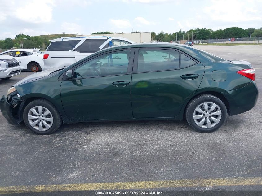 2015 Toyota Corolla Le VIN: 2T1BURHE3FC275619 Lot: 39367589