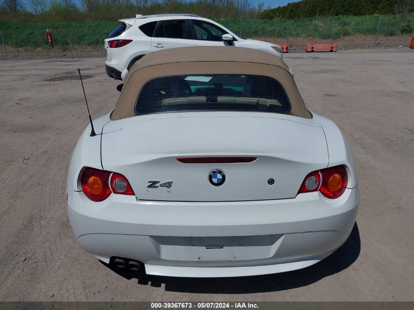 2004 BMW Z4 2.5I VIN: 4USBT33504LS49809 Lot: 39367673