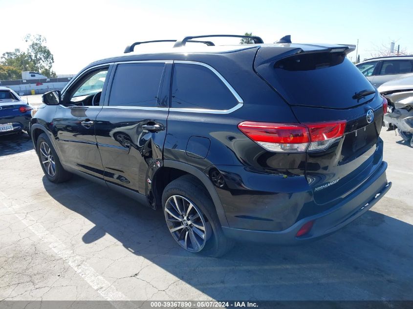 2019 Toyota Highlander Xle VIN: 5TDKZRFH9KS569736 Lot: 39367890