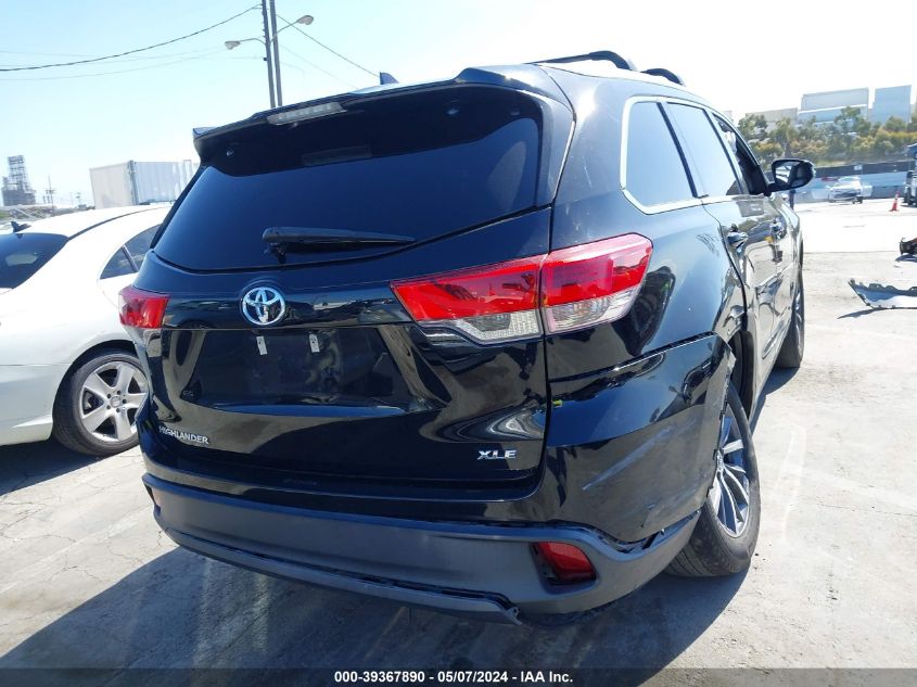 2019 Toyota Highlander Xle VIN: 5TDKZRFH9KS569736 Lot: 39367890