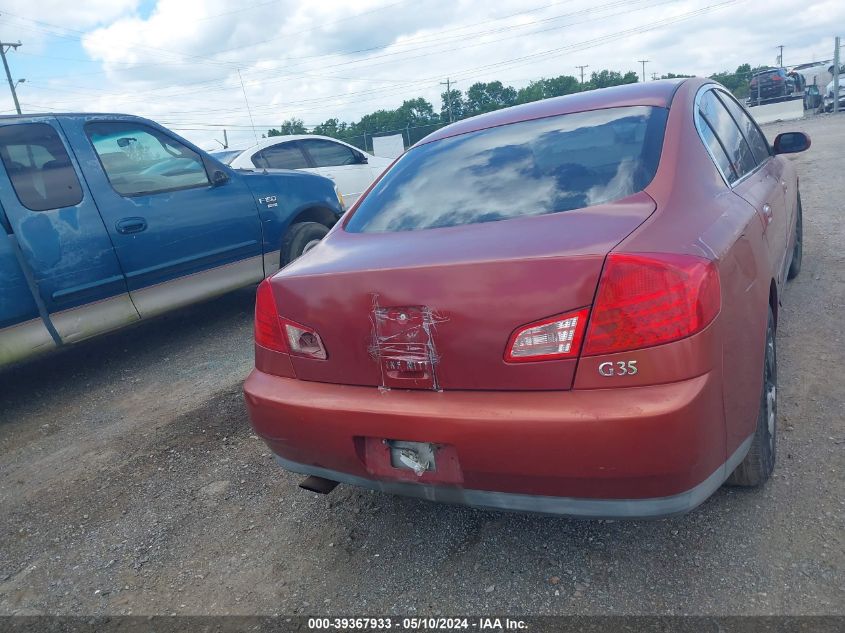 2003 Infiniti G35 Base W/6 Speed Manual VIN: JNKCV51E43M008247 Lot: 39367933