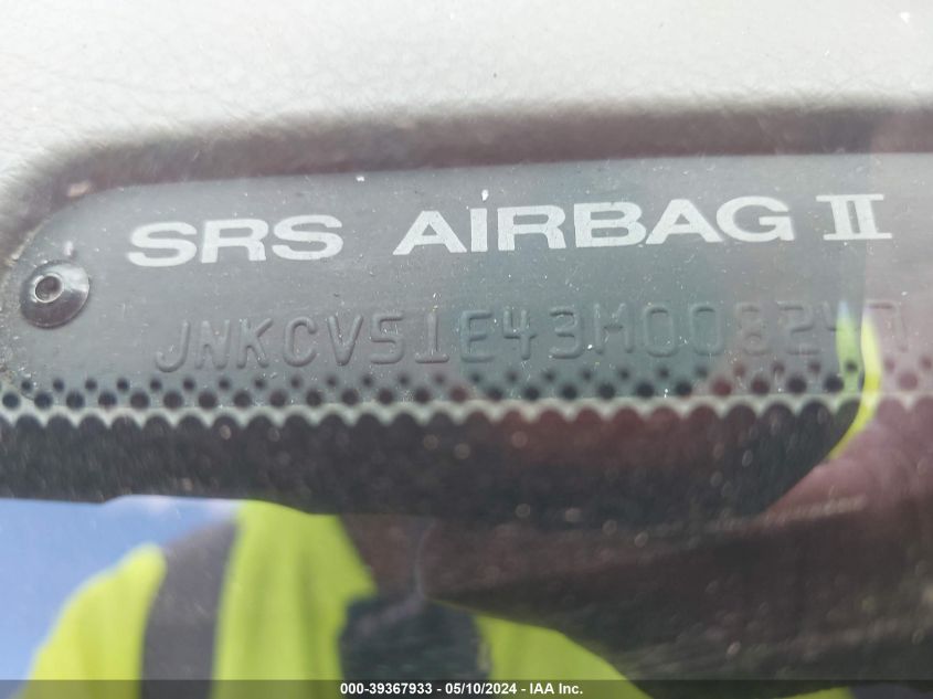 2003 Infiniti G35 Base W/6 Speed Manual VIN: JNKCV51E43M008247 Lot: 39367933