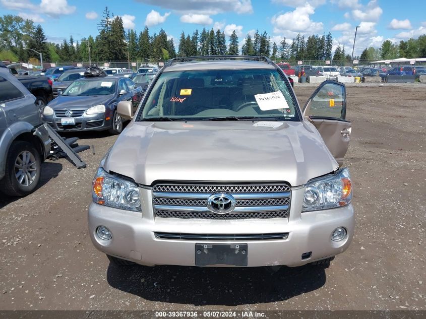 2007 Toyota Highlander Hybrid Limited V6 VIN: JTEGW21A470022895 Lot: 39367936