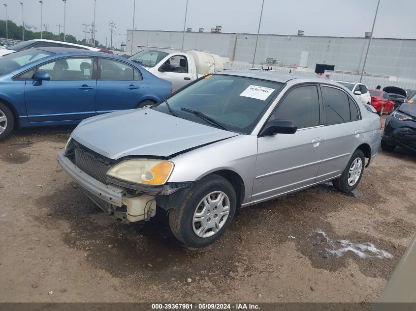 2002 Honda Civic Lx VIN: 2HGES16572H561840 Lot: 39367981