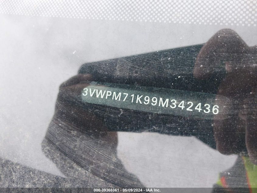 2009 Volkswagen Jetta Sportwagen Se VIN: 3VWPM71K99M342436 Lot: 39368361