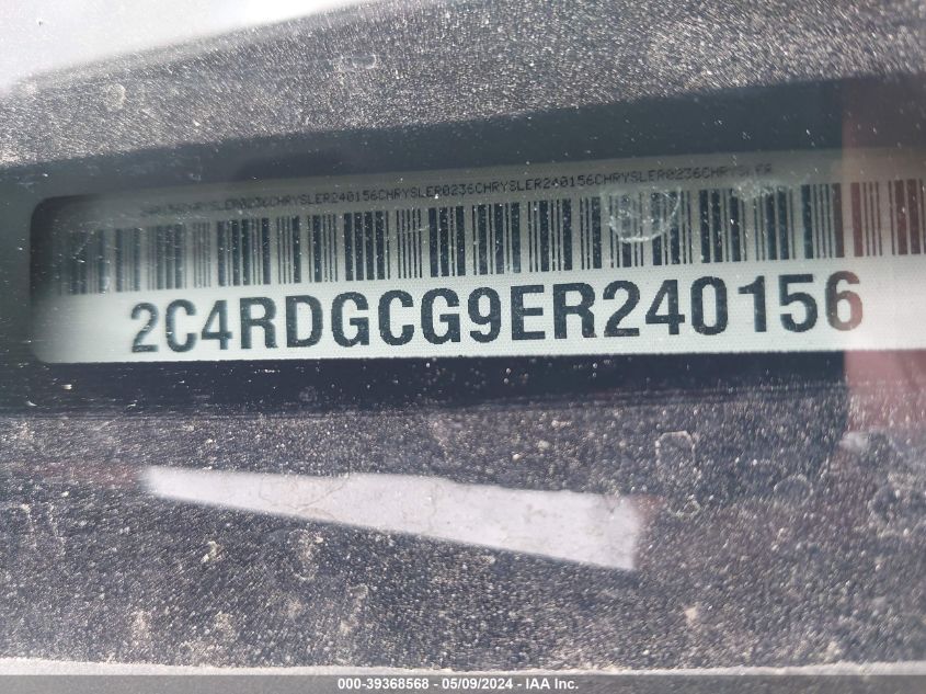 2014 Dodge Grand Caravan Sxt VIN: 2C4RDGCG9ER240156 Lot: 39368568