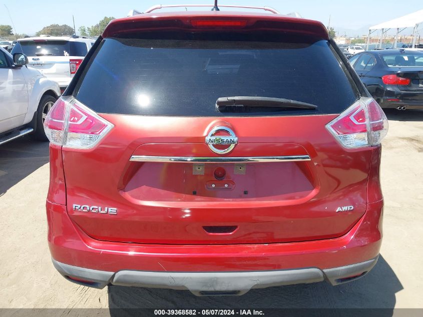 2016 Nissan Rogue S VIN: KNMAT2MV2GP674231 Lot: 39368582