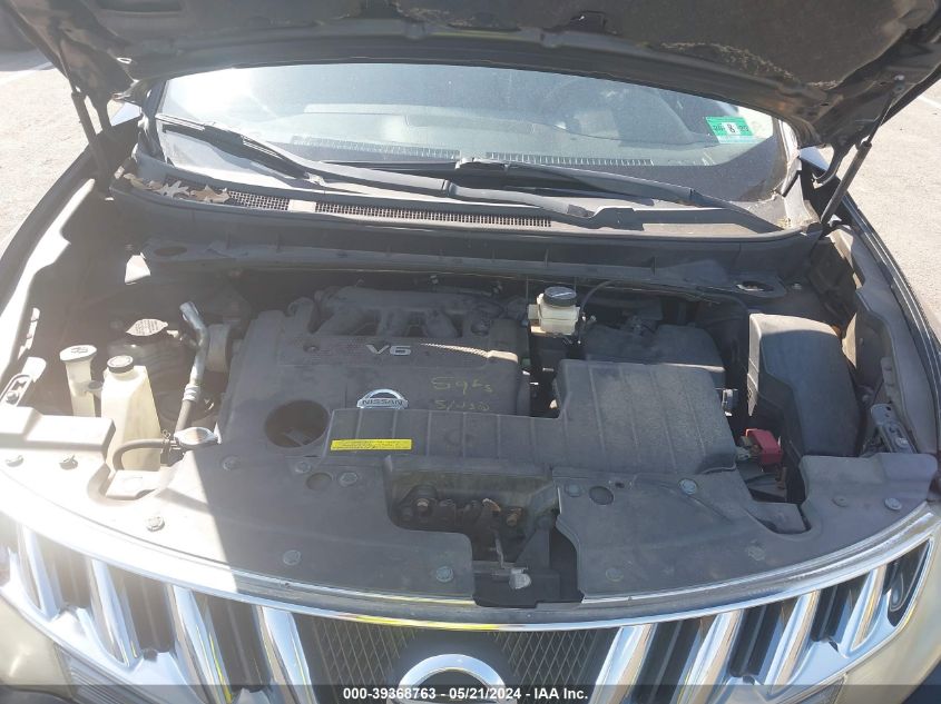 2010 Nissan Murano Sl VIN: JN8AZ1MW0AW124738 Lot: 39368763