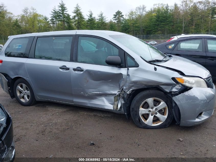 2012 Toyota Sienna Base V6 7 Passenger VIN: 5TDZK3DC9CS189496 Lot: 39368992