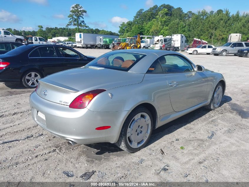 2002 Lexus Sc 430 VIN: JTHFN48Y820026800 Lot: 39369333