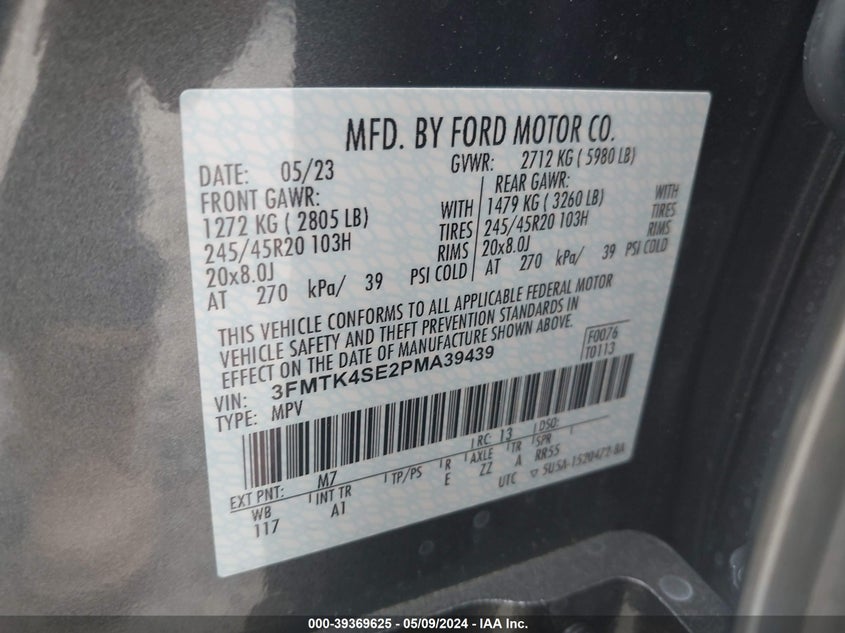 2023 FORD MUSTANG MACH-E GT - 3FMTK4SE2PMA39439