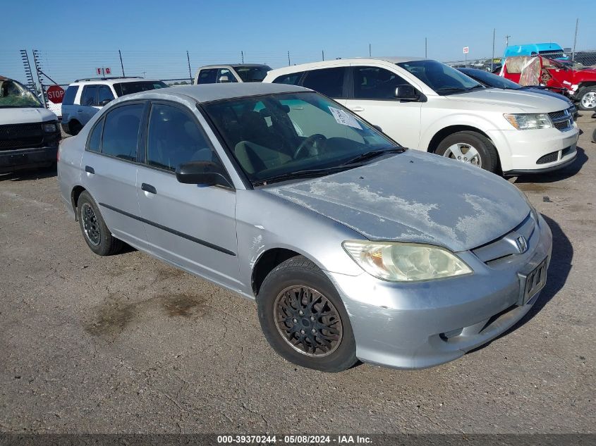 2004 Honda Civic Vp VIN: 2HGES16364H553522 Lot: 39370244