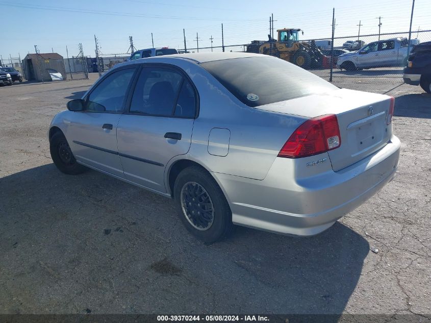 2004 Honda Civic Vp VIN: 2HGES16364H553522 Lot: 39370244