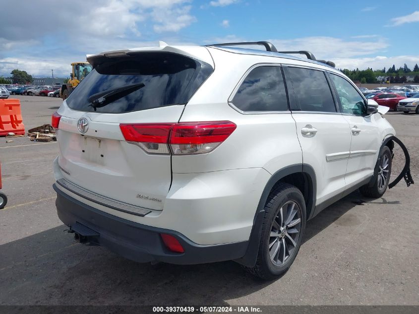 2019 Toyota Highlander Xle VIN: 5TDJZRFH6KS573643 Lot: 39370439