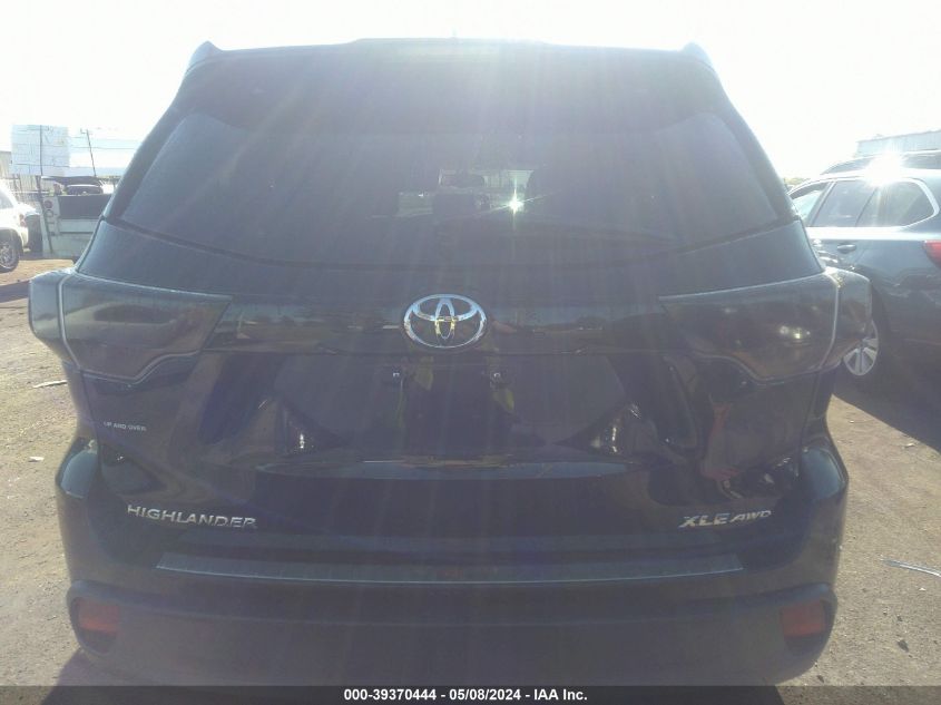 2016 Toyota Highlander Xle V6 VIN: 5TDJKRFH2GS253621 Lot: 39370444