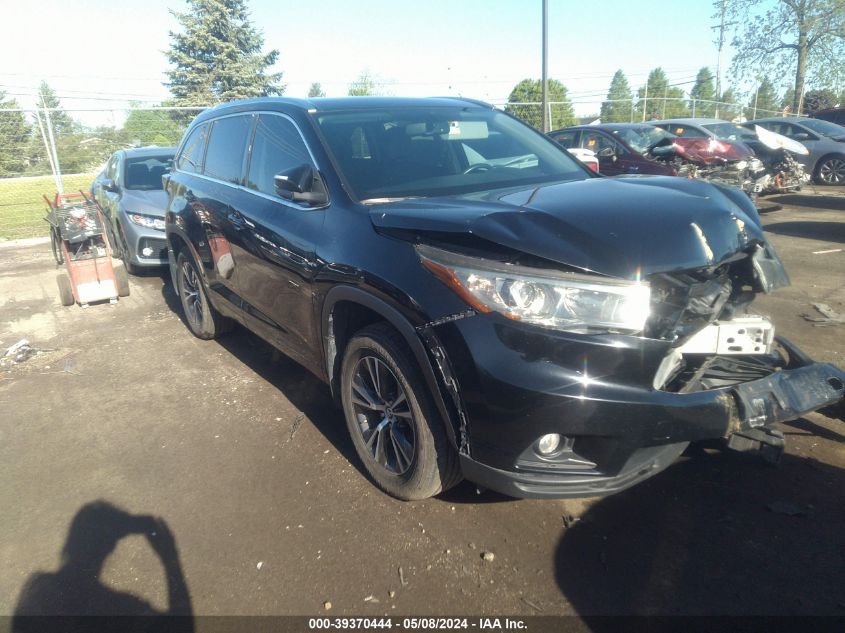 2016 Toyota Highlander Xle V6 VIN: 5TDJKRFH2GS253621 Lot: 39370444