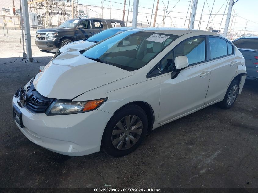 2012 Honda Civic Lx VIN: 2HGFB2F51CH592500 Lot: 39370962