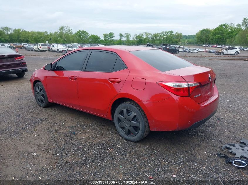 2015 Toyota Corolla Le VIN: 2T1BURHE6FC364679 Lot: 39371336