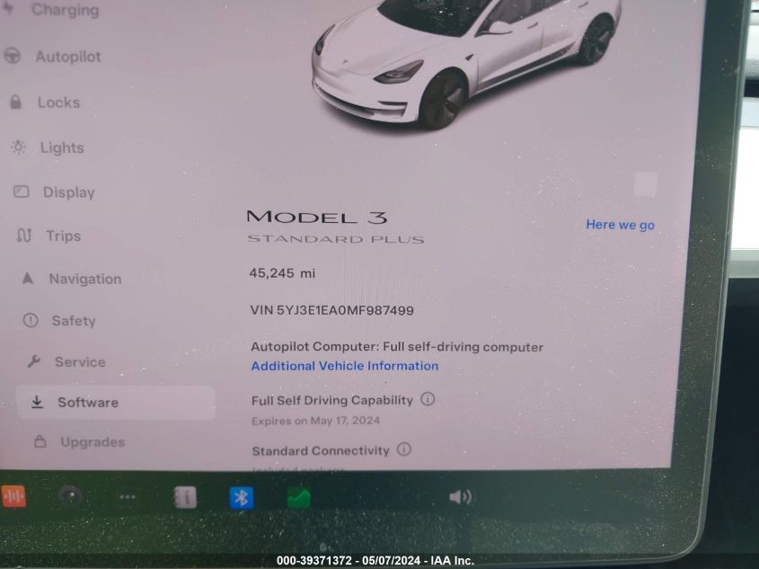 2021 TESLA MODEL 3 STANDARD RANGE PLUS REAR-WHEEL DRIVE - 5YJ3E1EA0MF987499