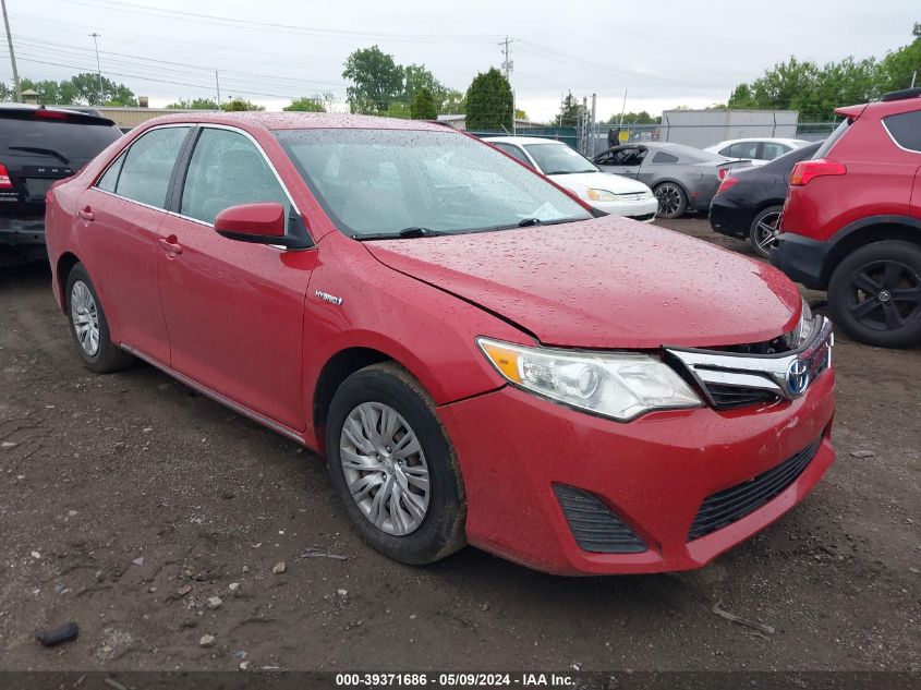 2012 Toyota Camry Hybrid Le VIN: 4T1BD1FKXCU041725 Lot: 39371686