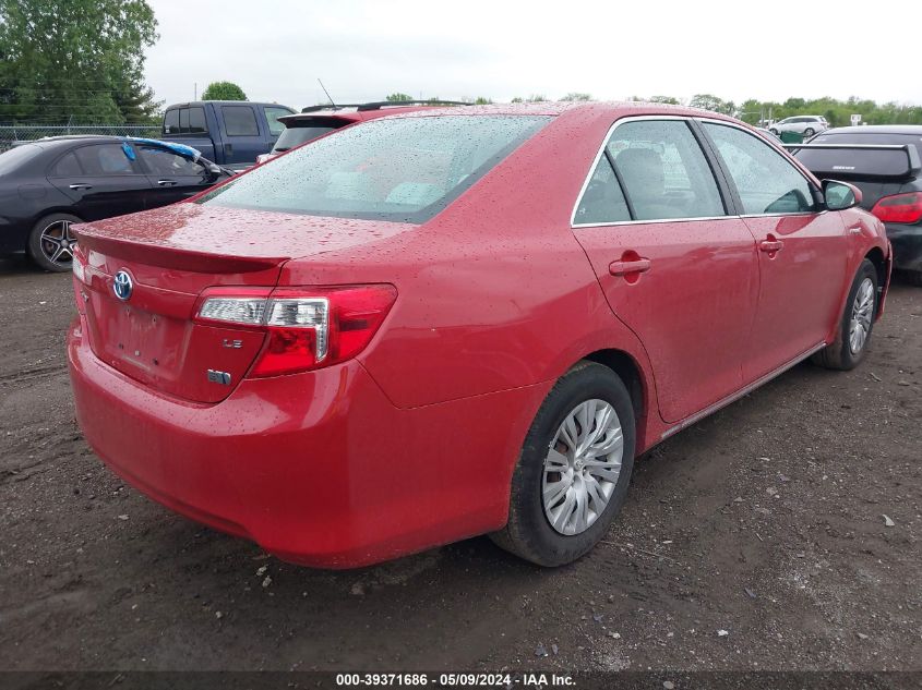 2012 Toyota Camry Hybrid Le VIN: 4T1BD1FKXCU041725 Lot: 39371686