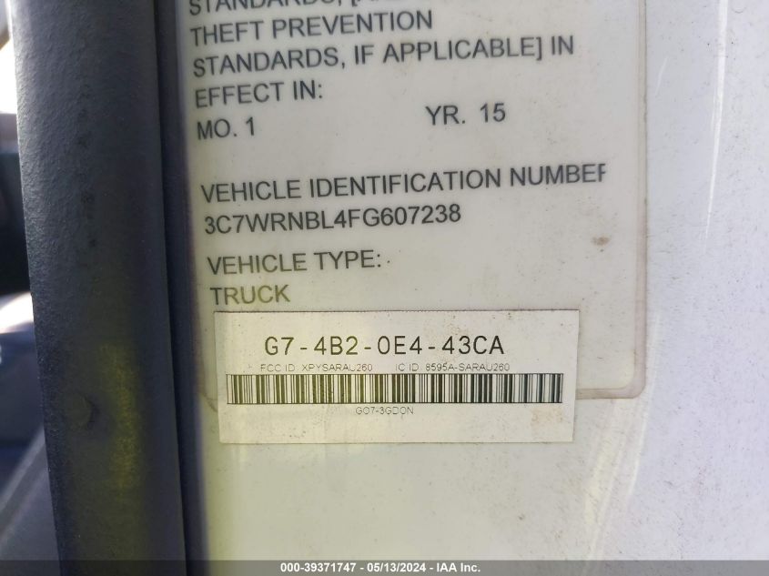 3C7WRNBL4FG607238 2015 Ram 5500 Chassis Tradesman/Slt