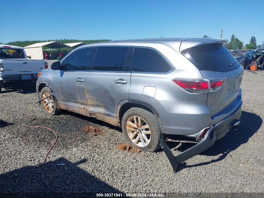 2016 Toyota Highlander Le V6 VIN: 5TDBKRFH8GS304947 Lot: 39371941