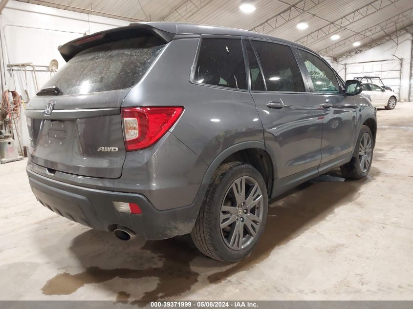 2019 Honda Passport Ex-L VIN: 5FNYF8H54KB025763 Lot: 39371999