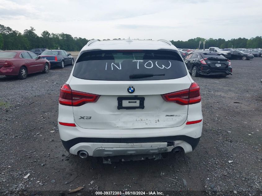 2019 BMW X3 Sdrive30I VIN: 5UXTR7C59KLR53812 Lot: 39372303