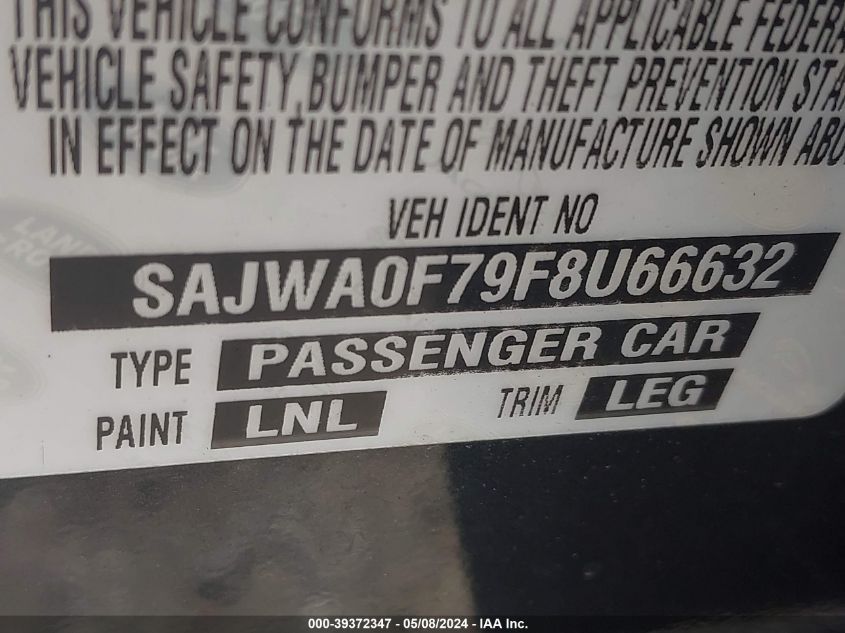 2015 JAGUAR XF 3.0 PORTFOLIO/3.0 SPORT - SAJWA0F79F8U66632