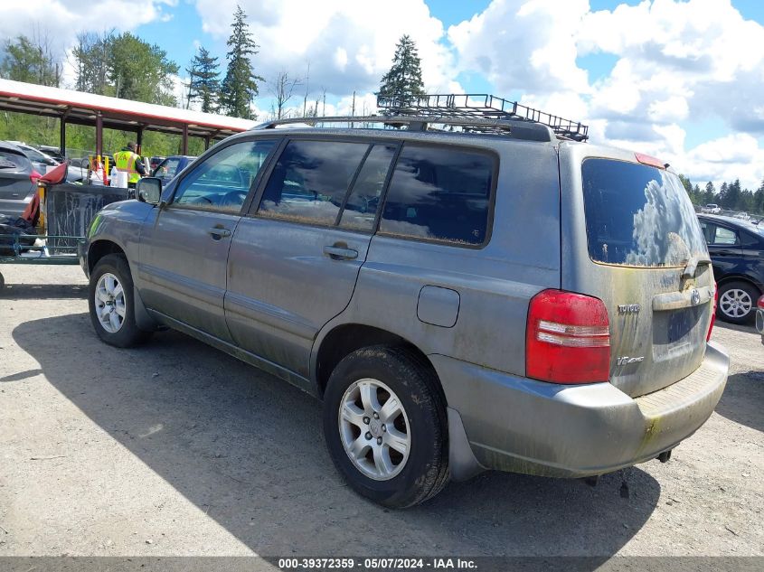 2001 Toyota Highlander V6 VIN: JTEHF21A610013823 Lot: 39372359