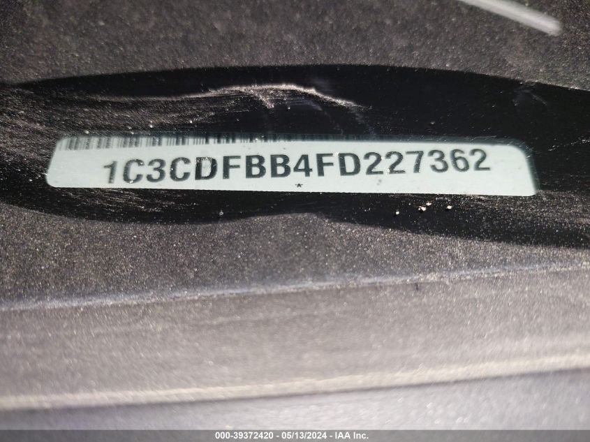 2015 Dodge Dart Sxt VIN: 1C3CDFBB4FD227362 Lot: 39372420