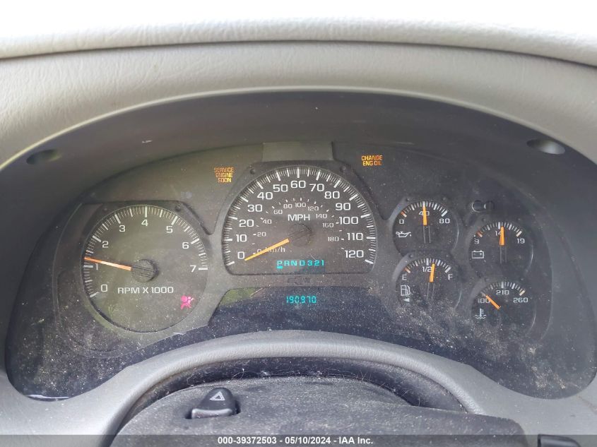 2002 Chevrolet Trailblazer Lt VIN: 1GNDT13S922218707 Lot: 39372503