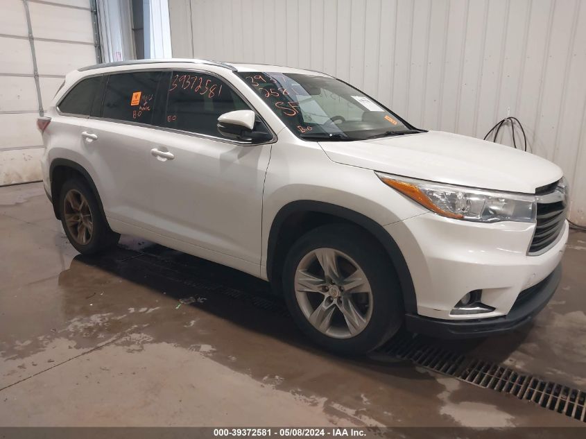 2015 Toyota Highlander Limited Platinum V6 VIN: 5TDDKRFH1FS137502 Lot: 39372581