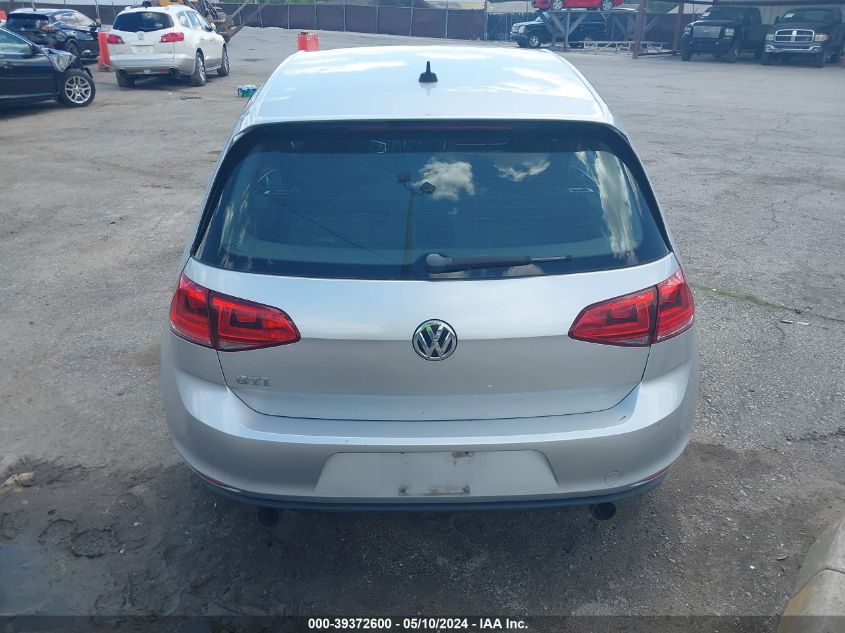 2016 Volkswagen Golf Gti S 4-Door VIN: 3VW4T7AU3GM021092 Lot: 39372600