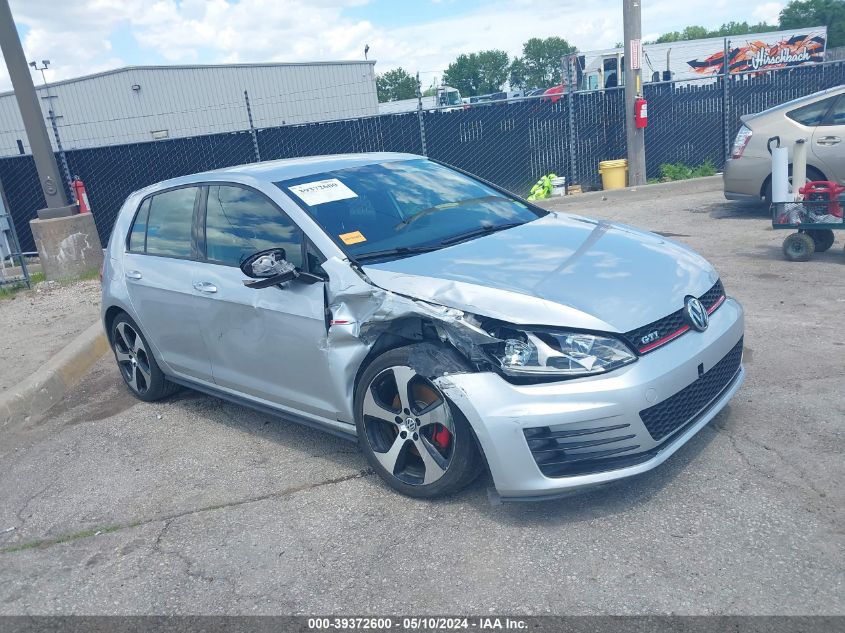 2016 Volkswagen Golf Gti S 4-Door VIN: 3VW4T7AU3GM021092 Lot: 39372600