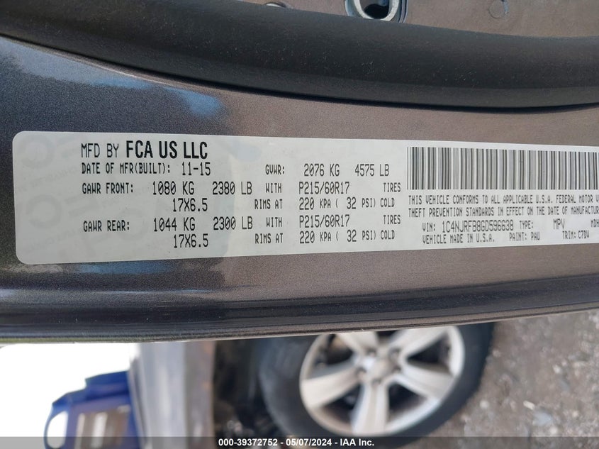 2016 JEEP PATRIOT LATITUDE - 1C4NJRFB8GD596638