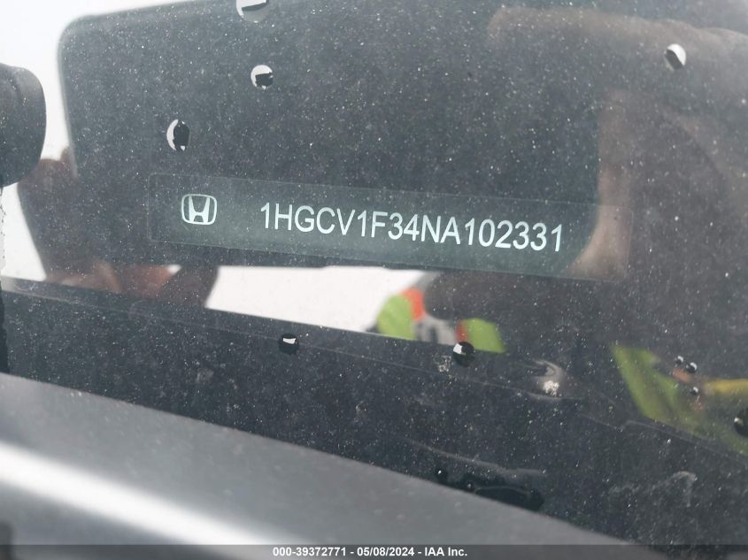 2022 Honda Accord Sport VIN: 1HGCV1F34NA102331 Lot: 39372771