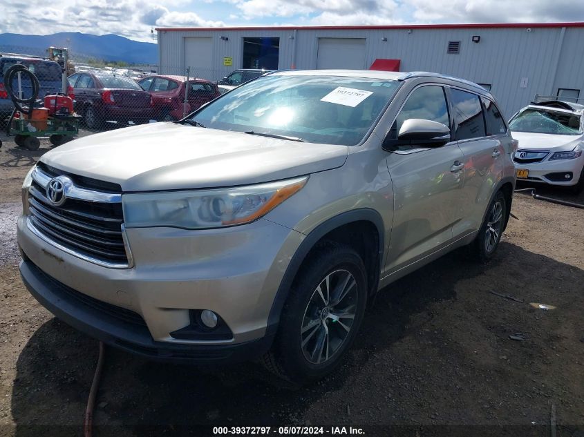 2016 Toyota Highlander Xle V6 VIN: 5TDJKRFH8GS225001 Lot: 39372797