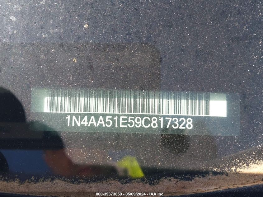 2009 Nissan Maxima 3.5 Sv VIN: 1N4AA51E59C817328 Lot: 39373050