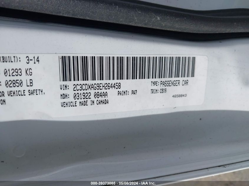 2014 DODGE CHARGER POLICE - 2C3CDXAG9EH264458