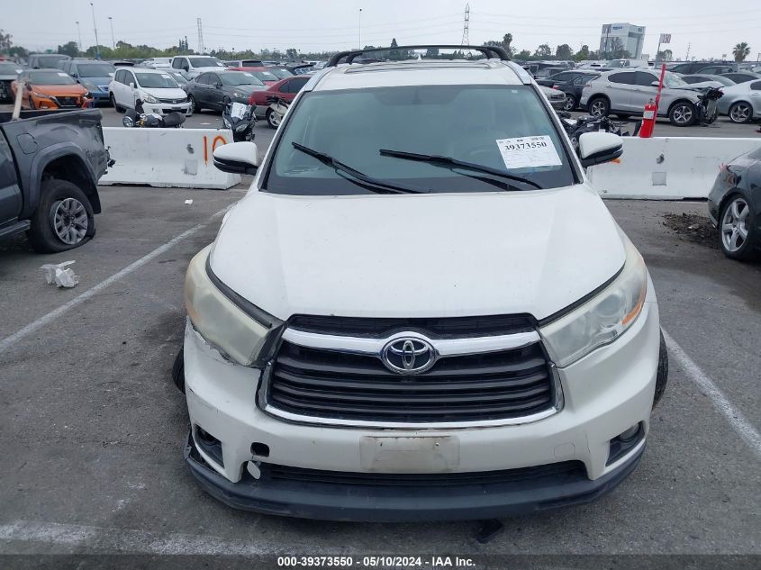 2014 Toyota Highlander Xle V6 VIN: 5TDKKRFH2ES035485 Lot: 39373550