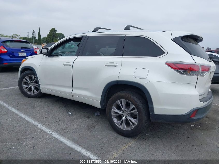 2014 Toyota Highlander Xle V6 VIN: 5TDKKRFH2ES035485 Lot: 39373550