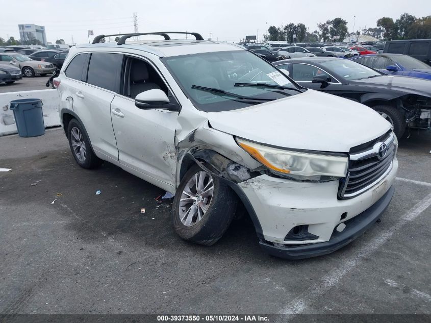 2014 Toyota Highlander Xle V6 VIN: 5TDKKRFH2ES035485 Lot: 39373550