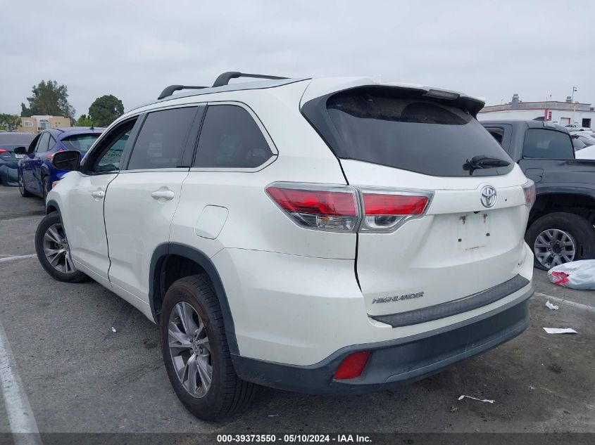 2014 Toyota Highlander Xle V6 VIN: 5TDKKRFH2ES035485 Lot: 39373550