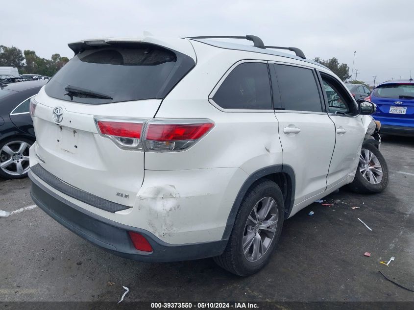 2014 Toyota Highlander Xle V6 VIN: 5TDKKRFH2ES035485 Lot: 39373550